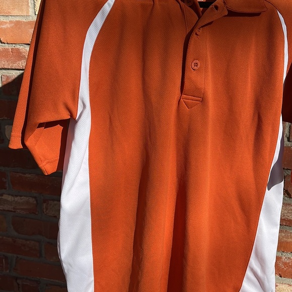 Burnt Orange and White cooltek Polo size M - Picture 2 of 4